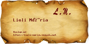 Lieli Mária névjegykártya